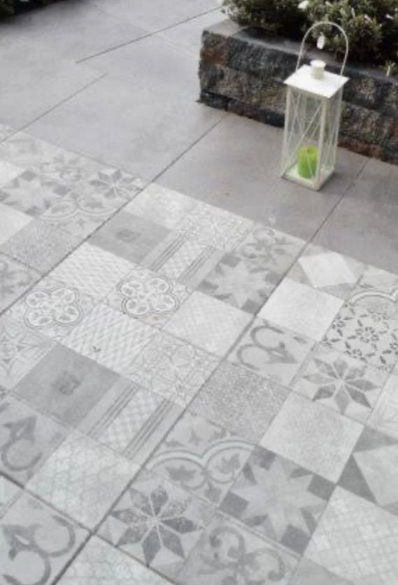 Grote grijze keramische terrastegels 60x60x3, Tuin en Terras, Ophalen, Gebruikt, Keramiek, Minder dan 5 m²