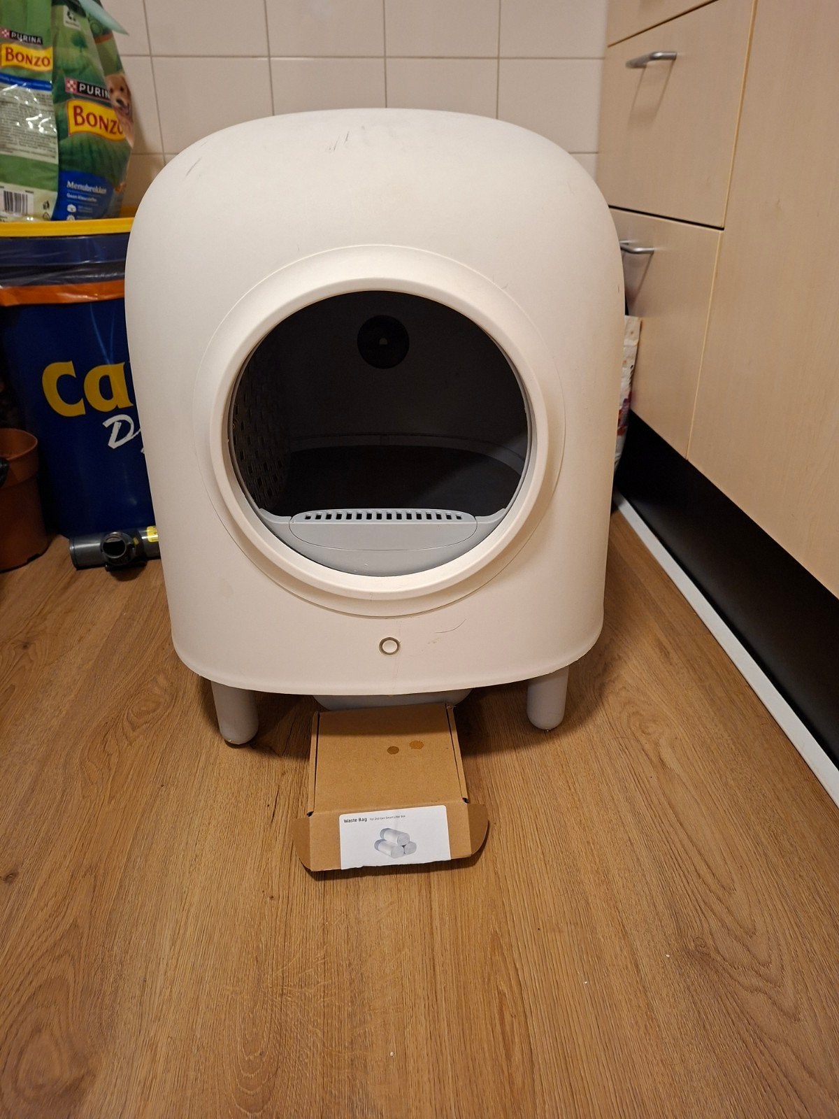 automatische kattenbak petree cube, Ophalen