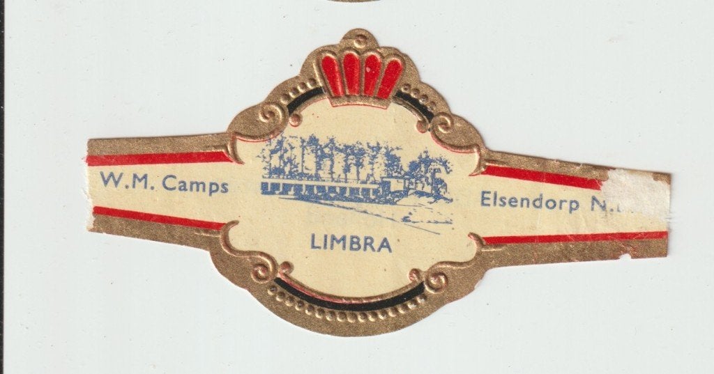 reclamen no 186  camps  limbra  elsendorp, Ophalen of Verzenden, Sigarenbandjes