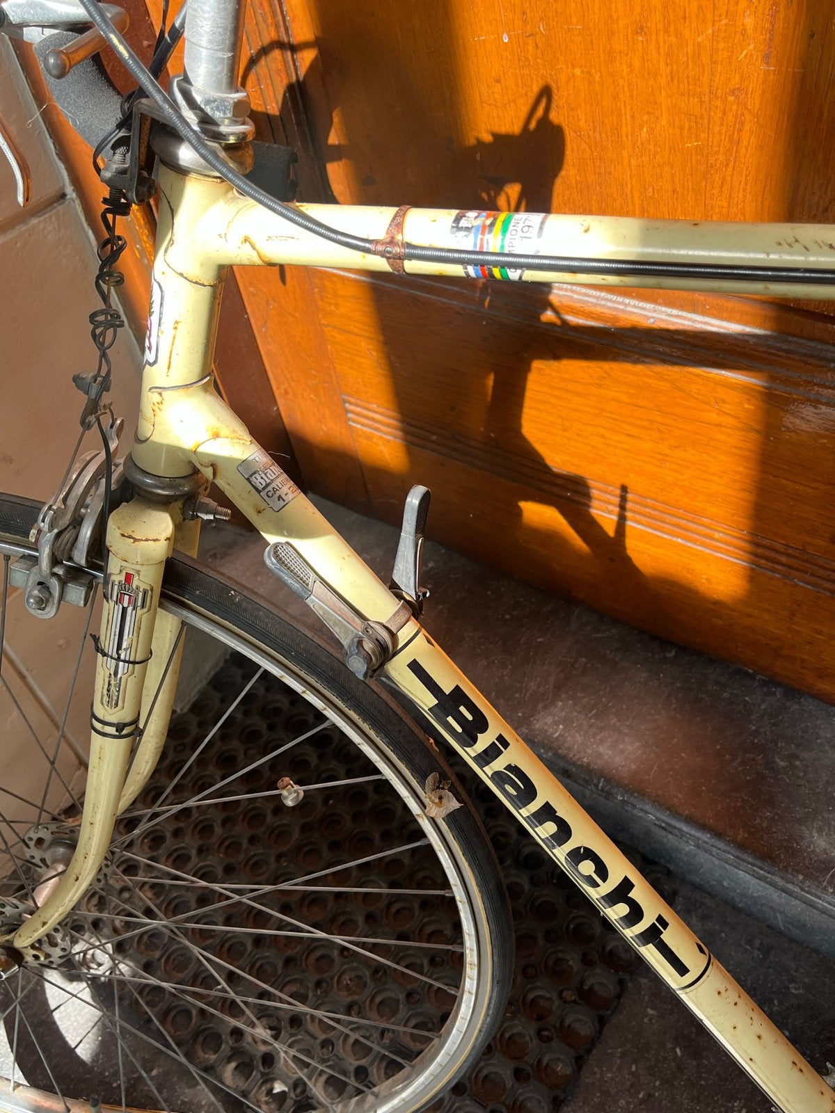 Vintage Bianchi Racefiets - Geel - Geschikt voor 1.70m, Fietsen en Brommers, Fietsen | Racefietsen, Gebruikt, 53 tot 57 cm, Ophalen