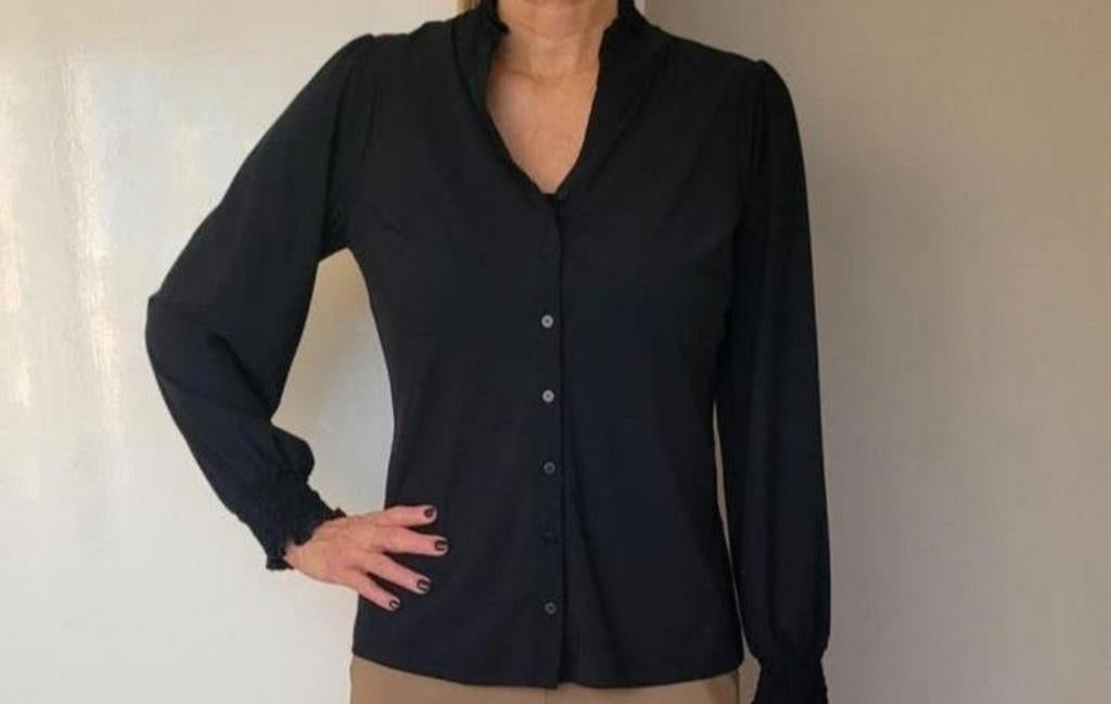 Studio Anneloes blouse M Donkerblauw Travelstof Top, Maat 38/40 (M), Studio Anneloes, Blauw, Ophalen of Verzenden