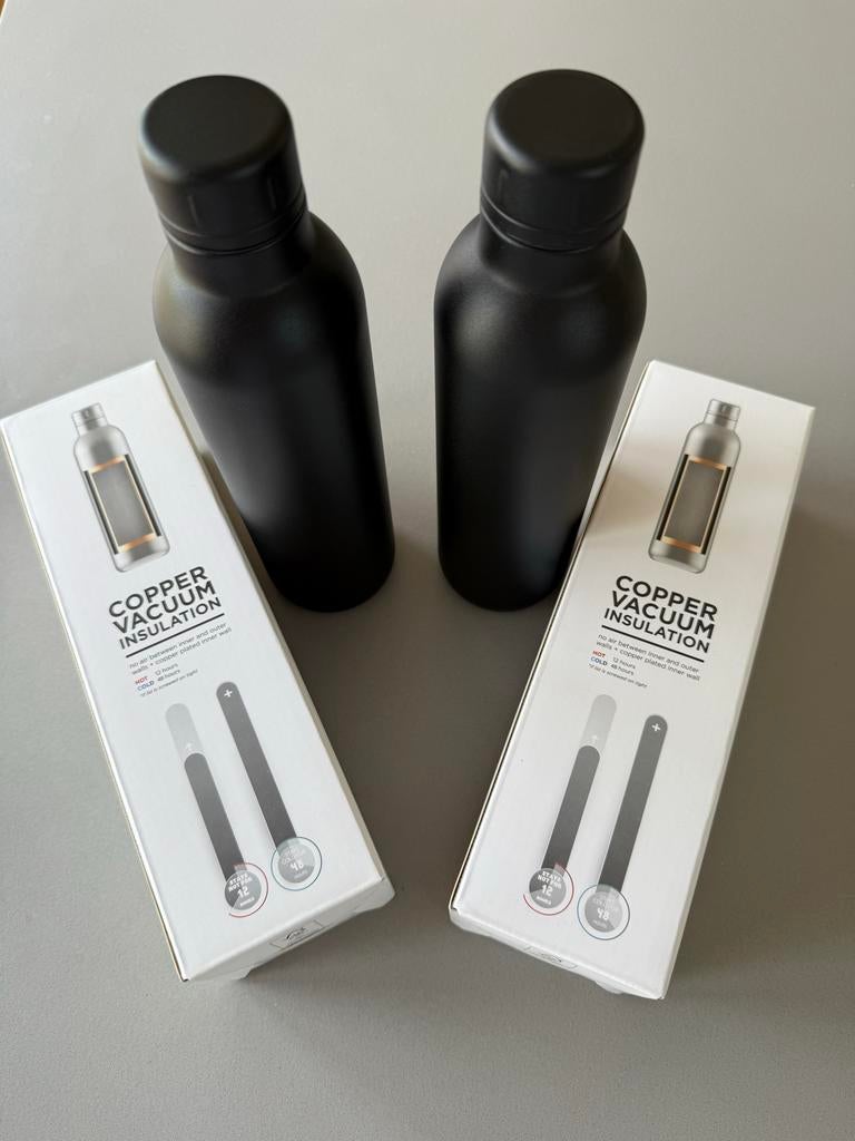 2 x waterfles, 500 ml nieuw in plastic, Ophalen, Overige typen, Nieuw, Zwart