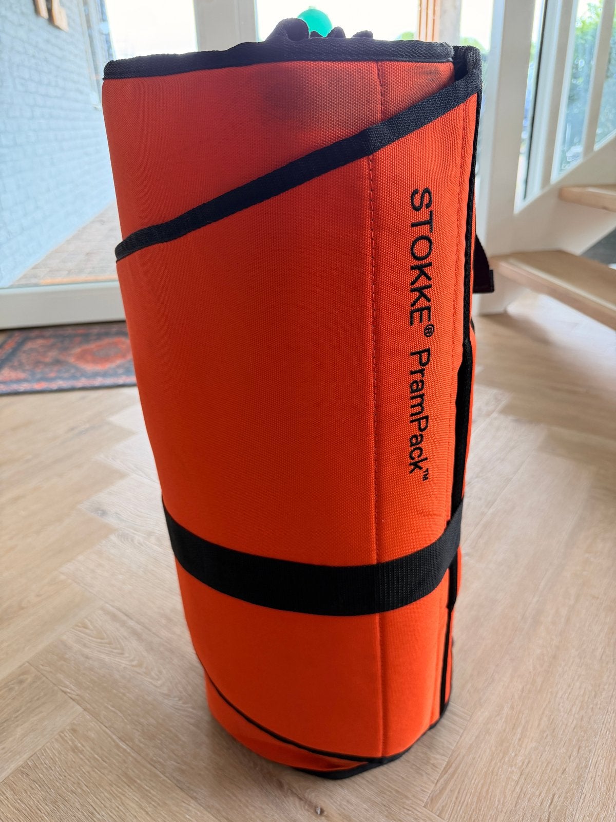 Stokke PramPack - Oranje reistas voor kinderwagen, Ophalen of Verzenden, Gebruikt, Kinderwagen, Overige merken