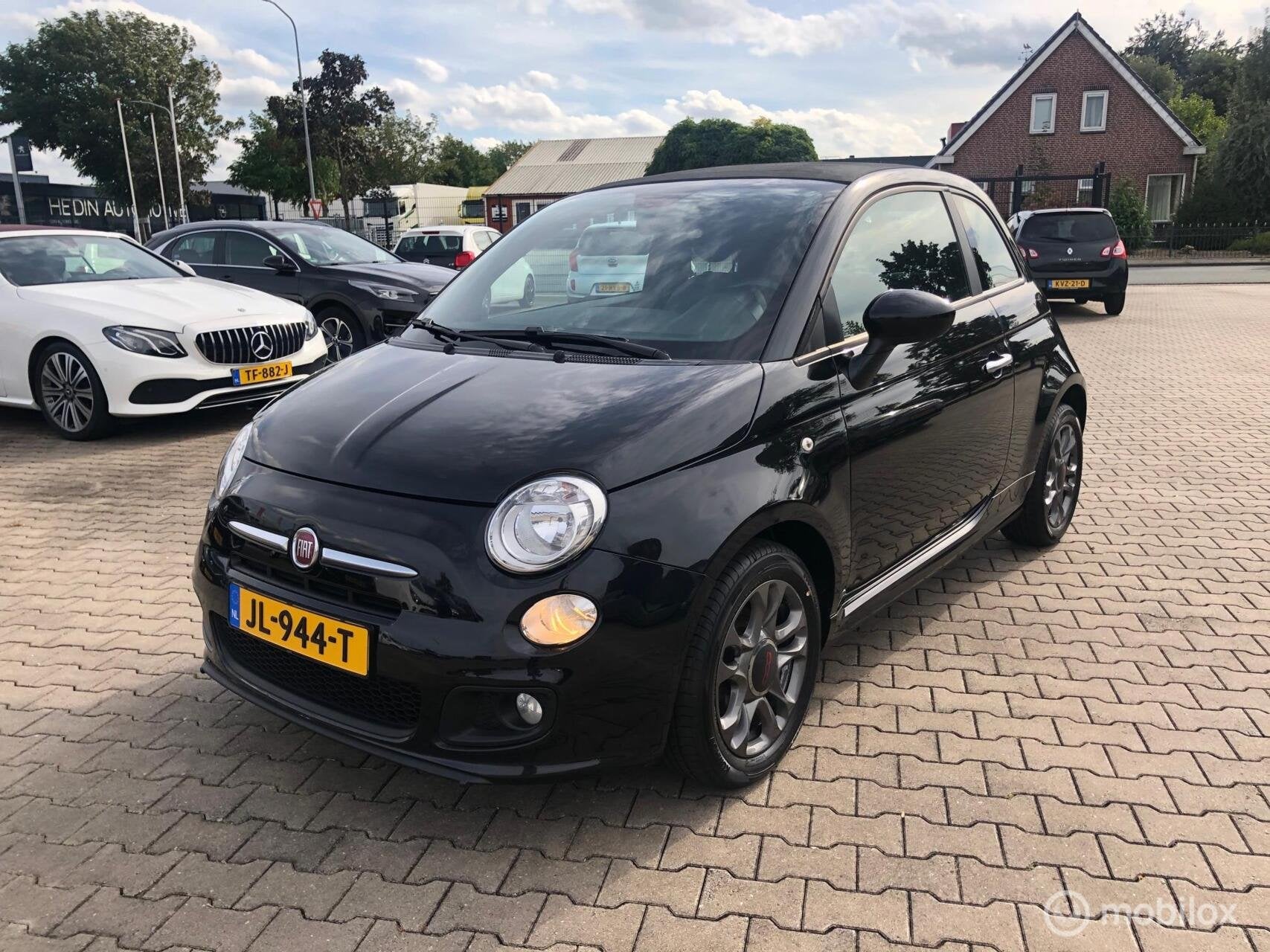Fiat 500 500S CABRIO SPORT AIRCO ECC LEDER, Euro 5, 86 pk, Gebruikt, Leder en Stof