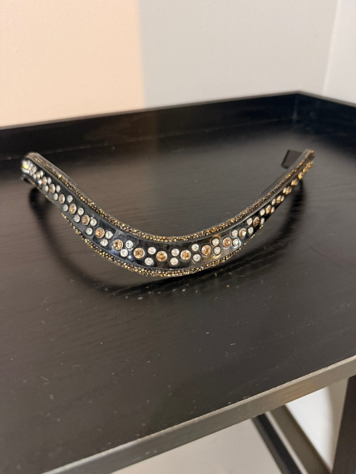 Extra shiny frontriem met champagne kleur, Ophalen of Verzenden, Zo goed als nieuw, Frontriem
