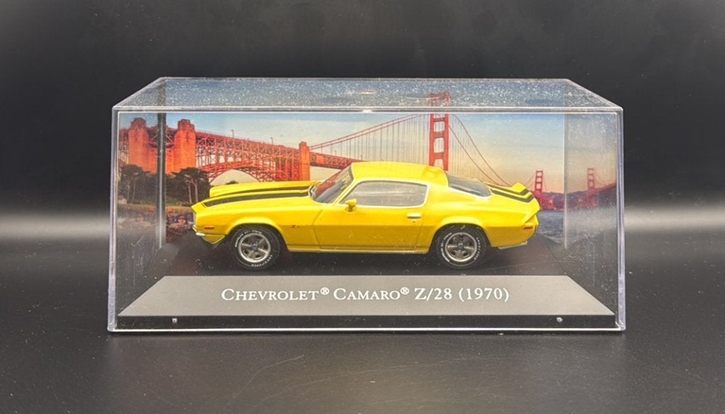 Chevrolet Camaro Z/28 1970 geel schaal 1:43, Ophalen of Verzenden, Zo goed als nieuw, Auto, Overige merken