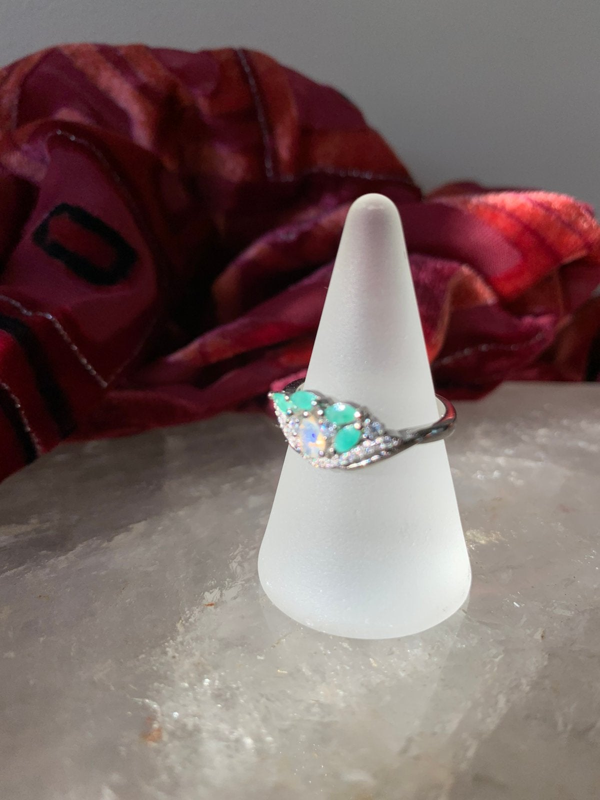 Smaragd edelopaal opaal geluk creatief vreugde magie uniek, Sieraden, Tassen en Uiterlijk, Ringen, Magnolia11, Nieuw, Ophalen of Verzenden
