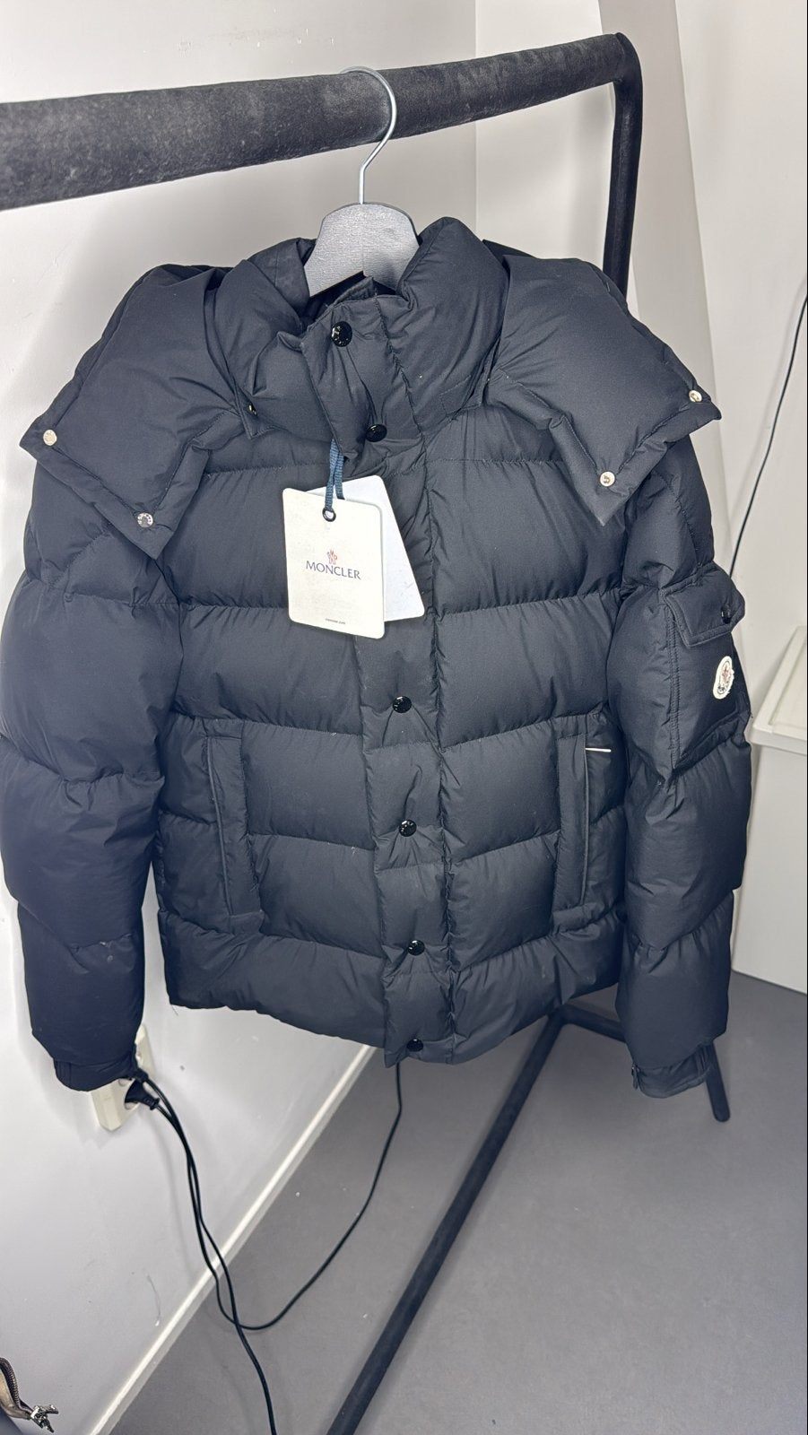 Moncler Maya Puffer Jas Zwart - Maat xs, Verzenden, Nieuw, Maat 46 (S) of kleiner, Zwart