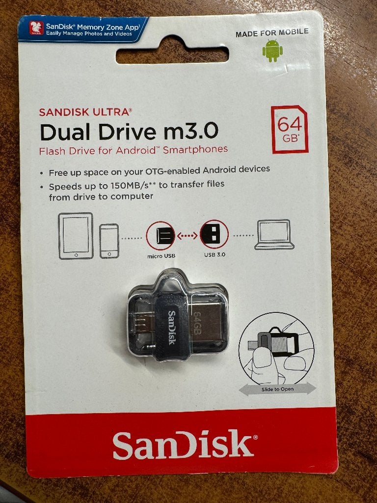 Sandisk Ultra Dual drive m3.0, Ophalen of Verzenden, Nieuw, SanDisk, 64 GB