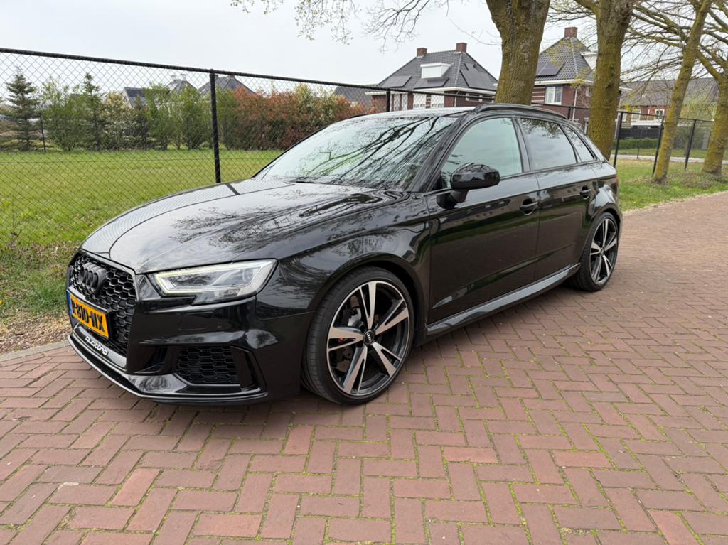 Audi RS3 2.5 TFSI Quattro 400PK DAZA Sportback 2017 Zwart, Auto's, Audi, Bedrijf, RS3, ABS, Adaptieve lichten, Airbags, Airconditioning