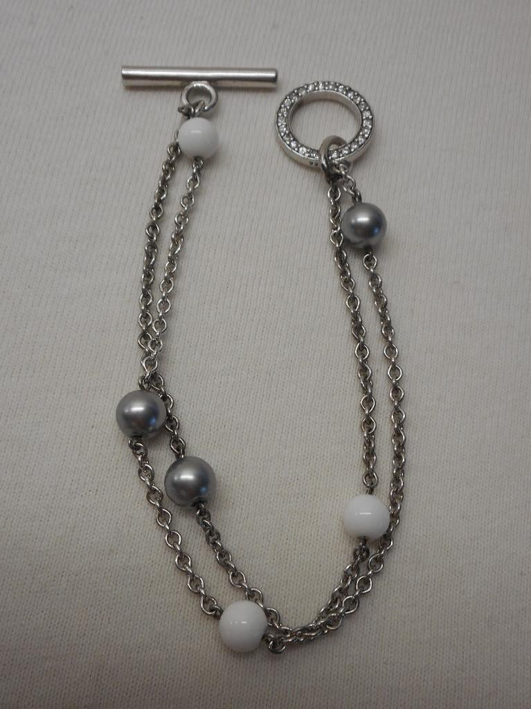 Zilveren armband met bolletjes en mooi staaf slot nr.1645, Verzenden, Zo goed als nieuw, Met bedels of kralen, Zilver