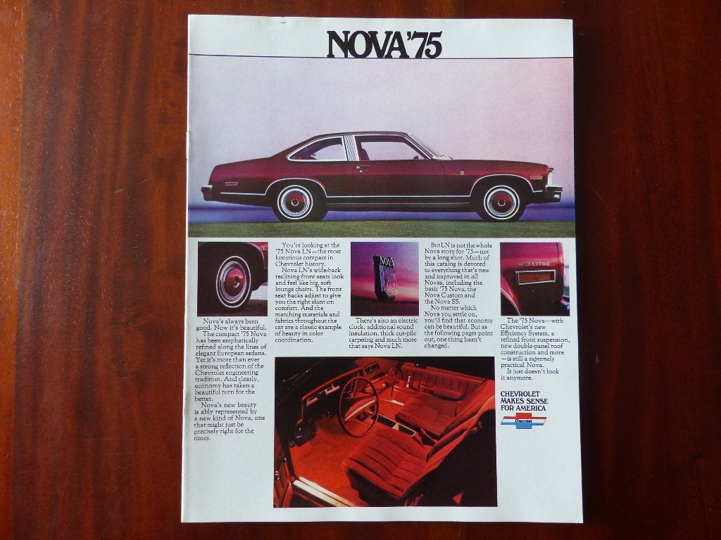 Chevrolet Nova 1975 brochure   USA, Boeken, Auto's | Folders en Tijdschriften, Verzenden, Zo goed als nieuw, Chevrolet
