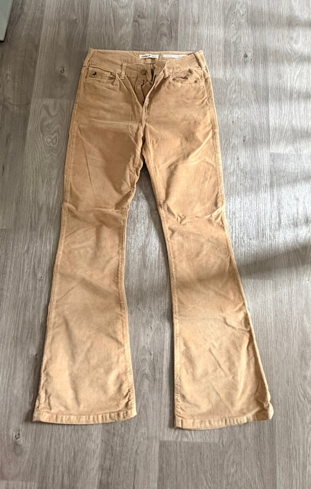 Bruine/cognac rib flared jeans Lois, Bruin, Ophalen of Verzenden, Zo goed als nieuw, Maat 36 (S)
