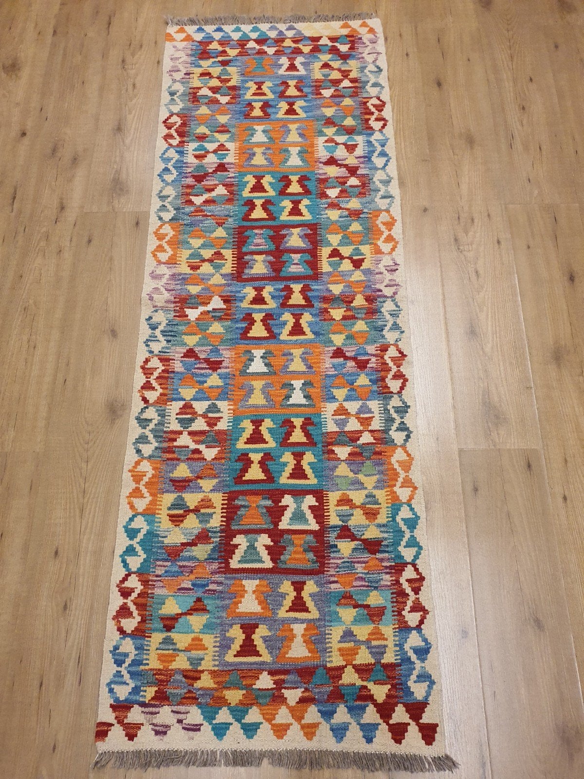 Prachtige handgeweven oosterse kelim loper 202x68, Info@SlatsAntiek.nl, Vof Slats Antiek, Rechthoekig, Herenstraat 31 leiden