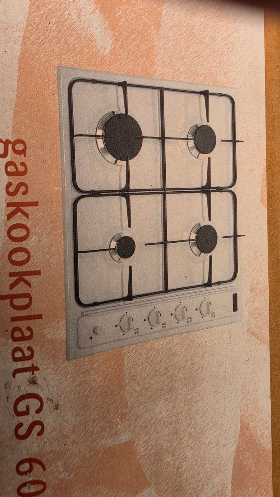 Gaskookplaat (nieuw), Witgoed en Apparatuur, Kookplaten, Ophalen, Gebruikt, 4 kookzones, Inbouw