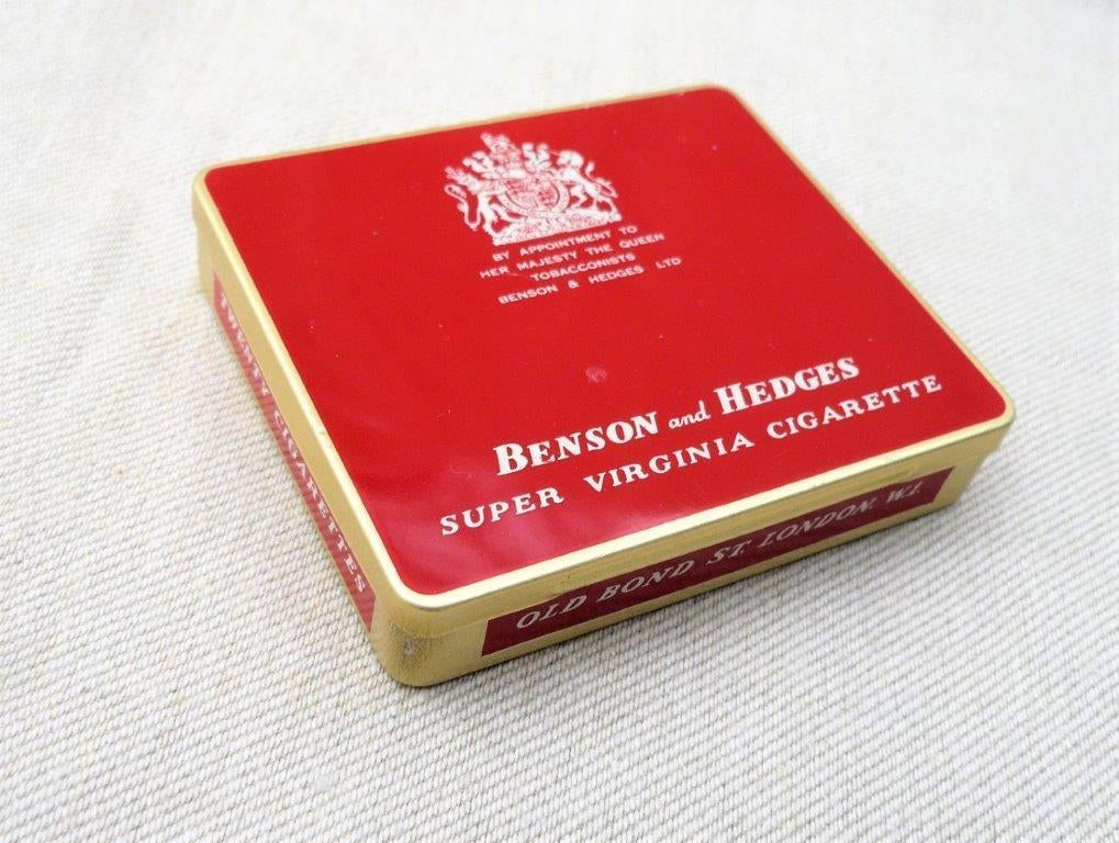blikje (leeg) Benson & Hedges Virginia Cigarette 20 stuks., Verzamelen, Rookartikelen, Aanstekers en Luciferdoosjes, Ophalen of Verzenden