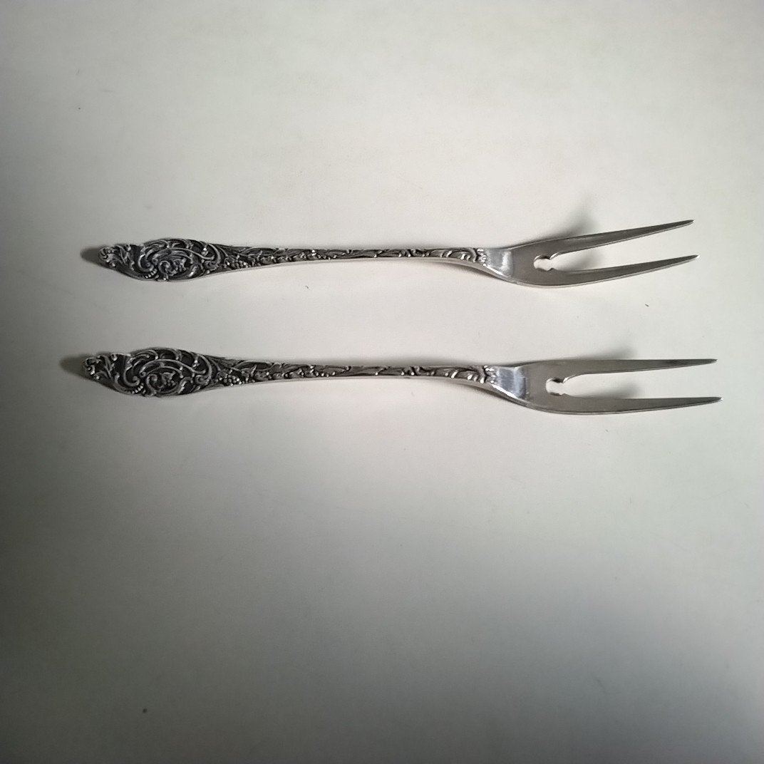 2 ajour verzilverde vleesvorkjes  HH 90, Ophalen of Verzenden, Zilver