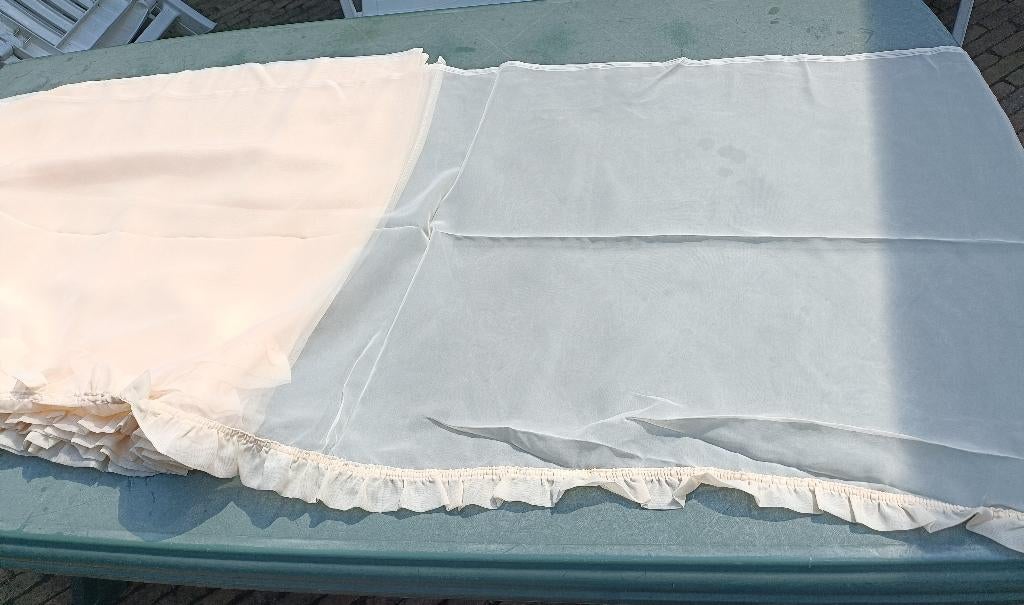 Vintage nieuw vitrage valletje champagne 20 mtr x75 cm (SF24, Ophalen of Verzenden, Nieuw, 200 cm of meer, Minder dan 100 cm