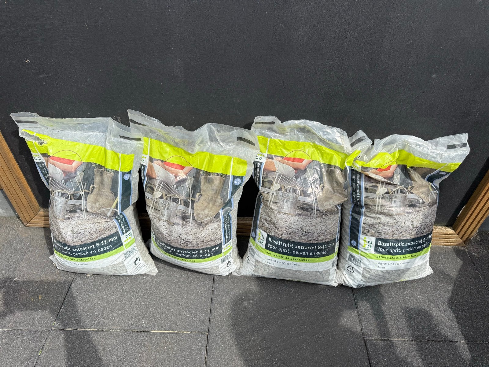 4 zakken Basaltsplit antraciet 8-11 mm, Tuin en Terras, Grind, Keien en Split, Ophalen, Nieuw, Antraciet, Split