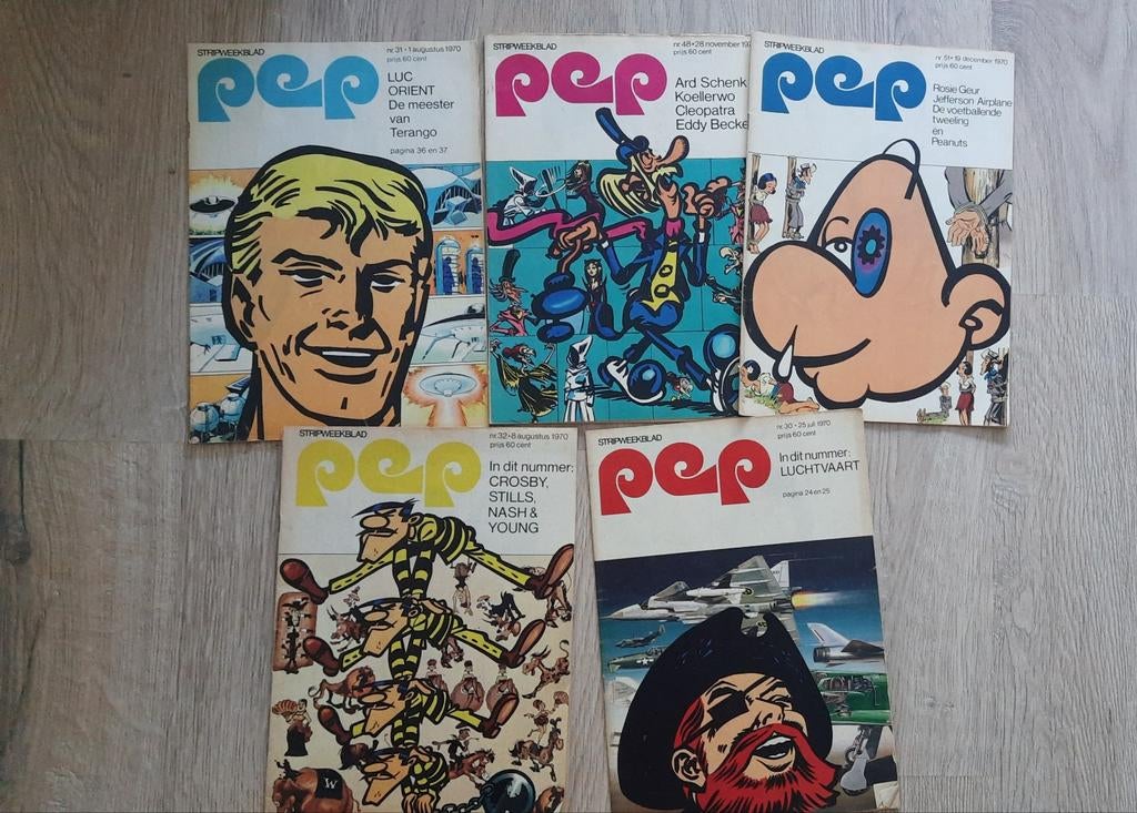 Pep Stripweekblad - 10 nummers uit 1970 en 1971, Ophalen of Verzenden
