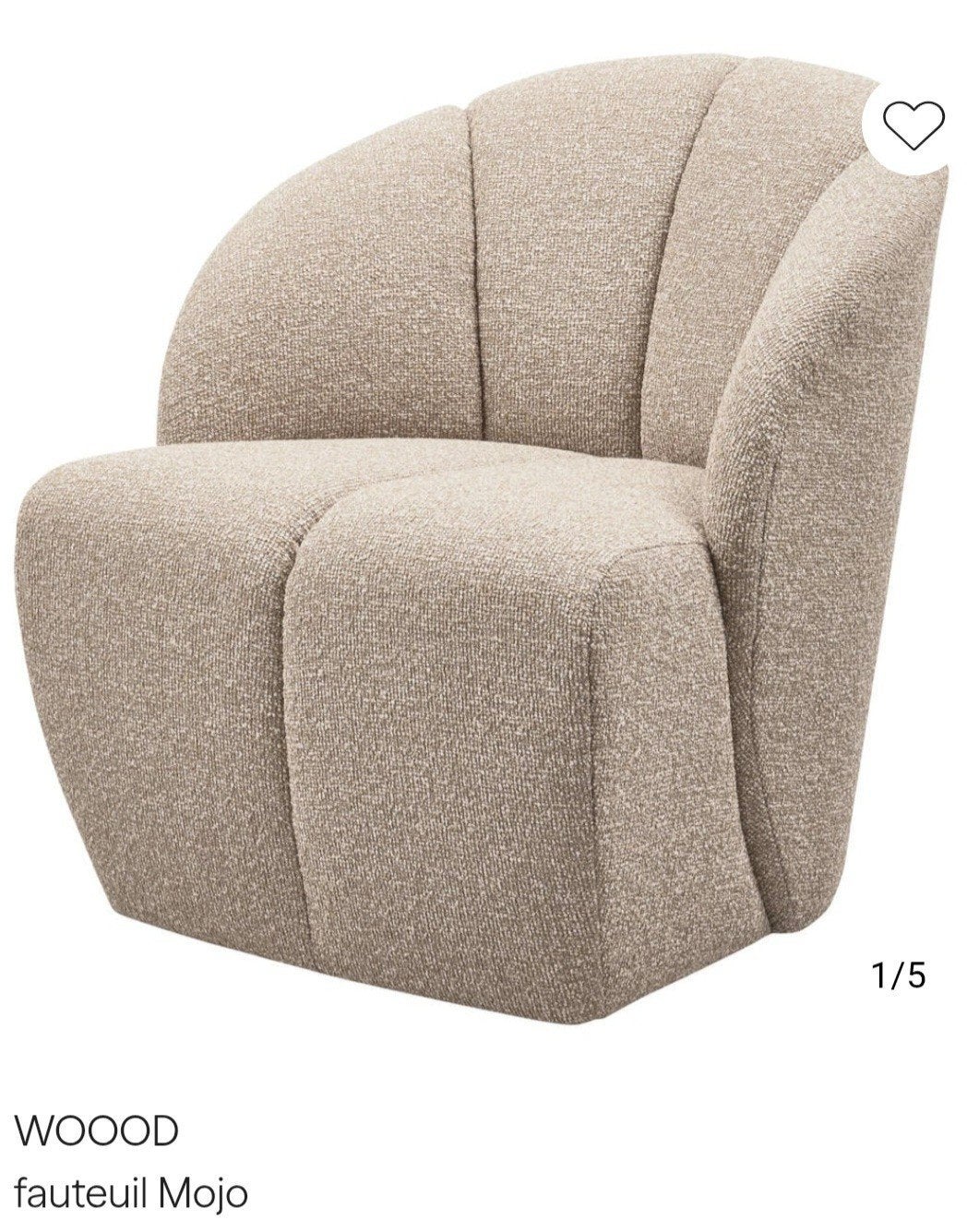 WOOOD Fauteuil Mojo - Comfortabele en stijlvolle fauteuil, 75 tot 100 cm, Ophalen of Verzenden, Zo goed als nieuw, Modern, Organisch