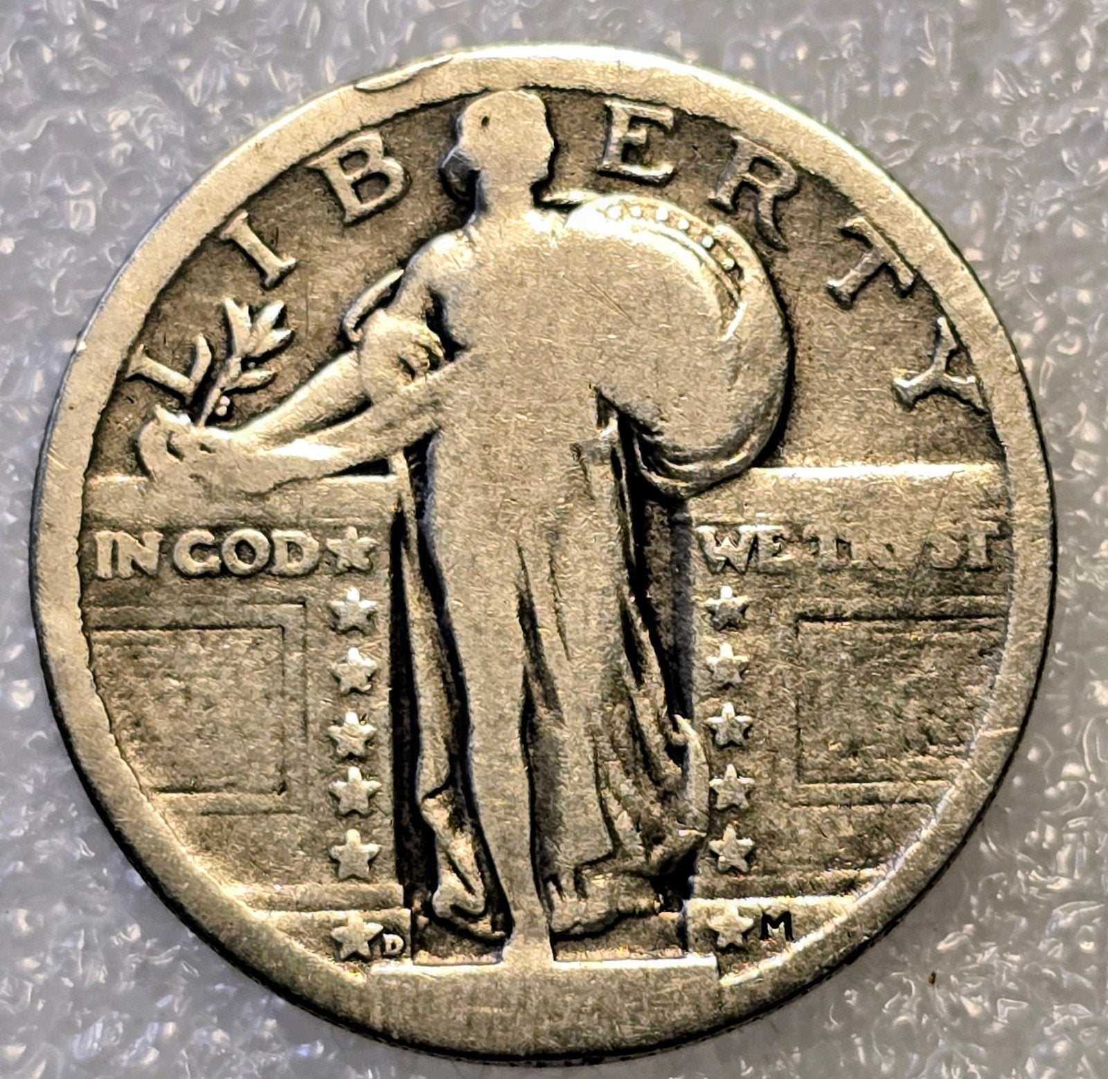 Zeldzame Amerikaanse Quarter Dollar munt (Standing Liberty), Postzegels en Munten, Ophalen of Verzenden, Noord-Amerika, Losse munt