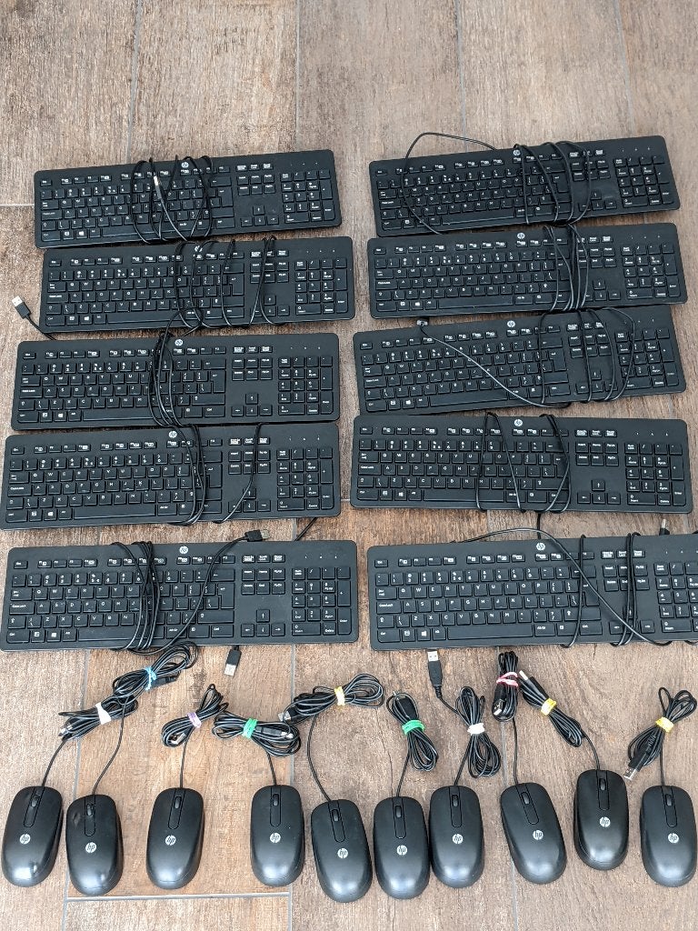 HP SK-2120 Keyboard and Mouse Set (10 sets) BEXLF0CUEC837I, Computers en Software, Toetsenborden, Ophalen of Verzenden, Gebruikt