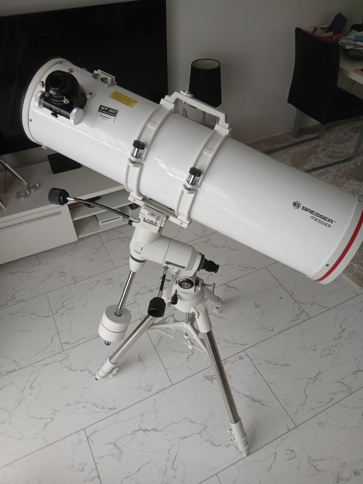 Bresser Messier NT-203 Newtoniaanse Spiegeltelescoop, 200 mm of meer, Met statief, Zo goed als nieuw, Spiegeltelescoop (reflector)