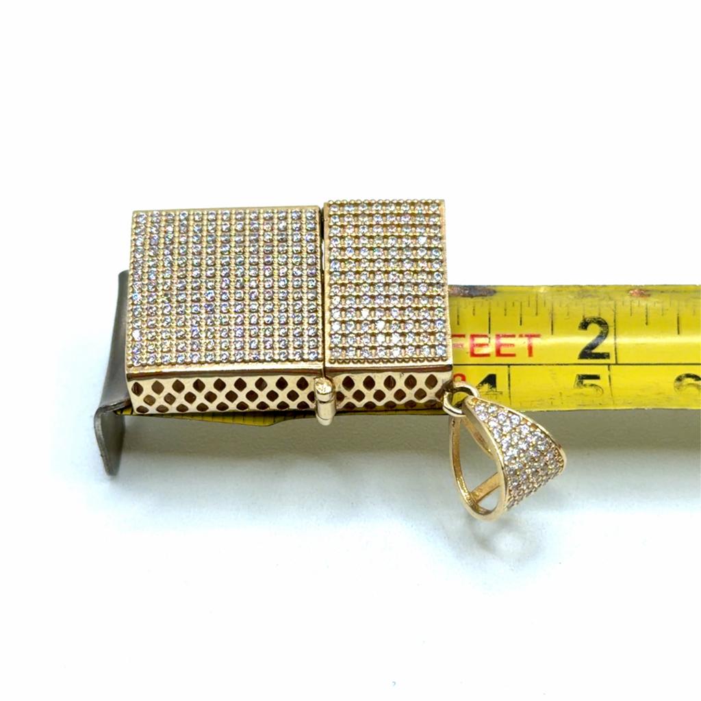 Gouden aansteker hanger met zirkonia steentjes, Overige voorstellingen, Www.bredajuwelier.nl, Nieuw, Ophalen of Verzenden