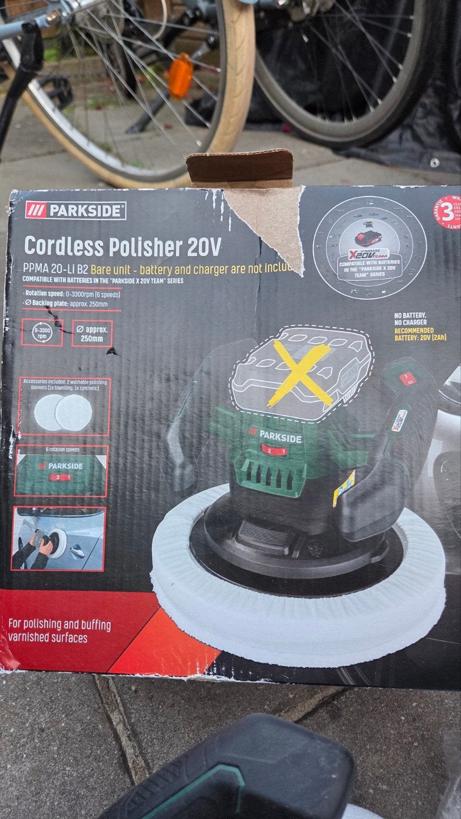 Parkside Accu Polijstmachine 20V PPMA 20-Li B2, Ophalen