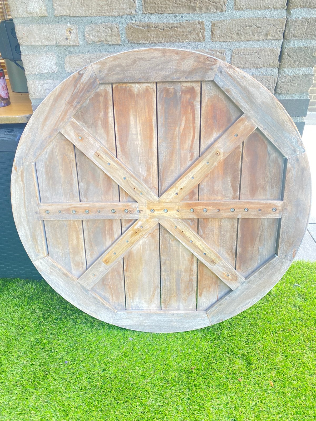 Teak houten tafelblad, Ophalen, 4 zitplaatsen, Gebruikt, Eettafel