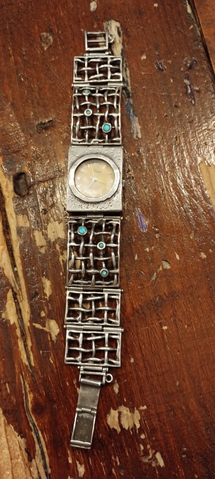 uniek zilver horloge one of a kind met opaal, Sieraden, Tassen en Uiterlijk, Overige merken, Polshorloge, Overige materialen, Ophalen of Verzenden