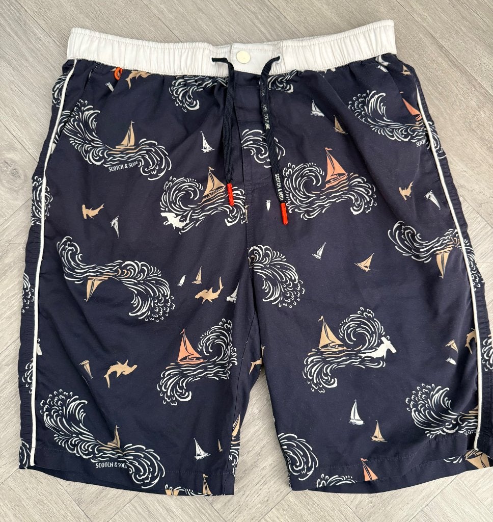 Donker blauwe Scotch & Soda zwembroek/ short maat 176!, Kinderen en Baby's, Kinderkleding | Maat 176, Verzenden, Sport- of Zwemkleding