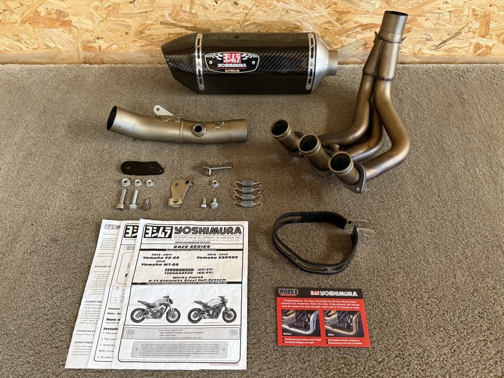 Yoshimura R-77 uitlaatsysteem uitlaat MT-09 MT09 XSR900, Gebruikt, 5420 Daniels Street, Chino, CA, 91710, US, Verzenden, Sales@yoshimura-rd.com