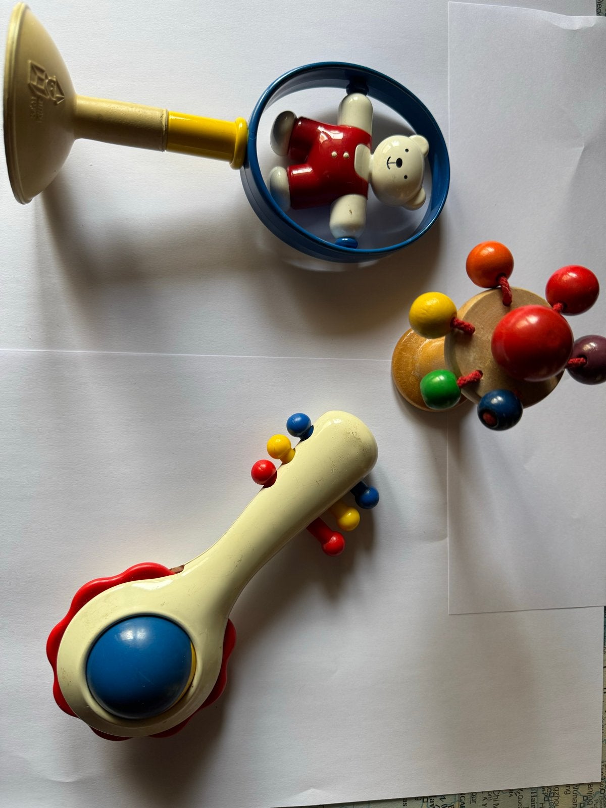 Vintage rammelaars en speelgoed voor baby's, Kinderen en Baby's, Speelgoed | Babyspeelgoed, Gebruikt, Rammelaar, Met geluid, Ophalen