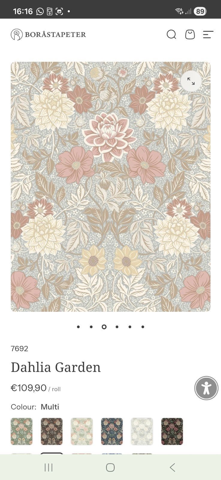 Nieuwe rol Boråstapeter Dahlia Garden 7692 behang, Bloemen, Overige merken, Ophalen of Verzenden, Roze