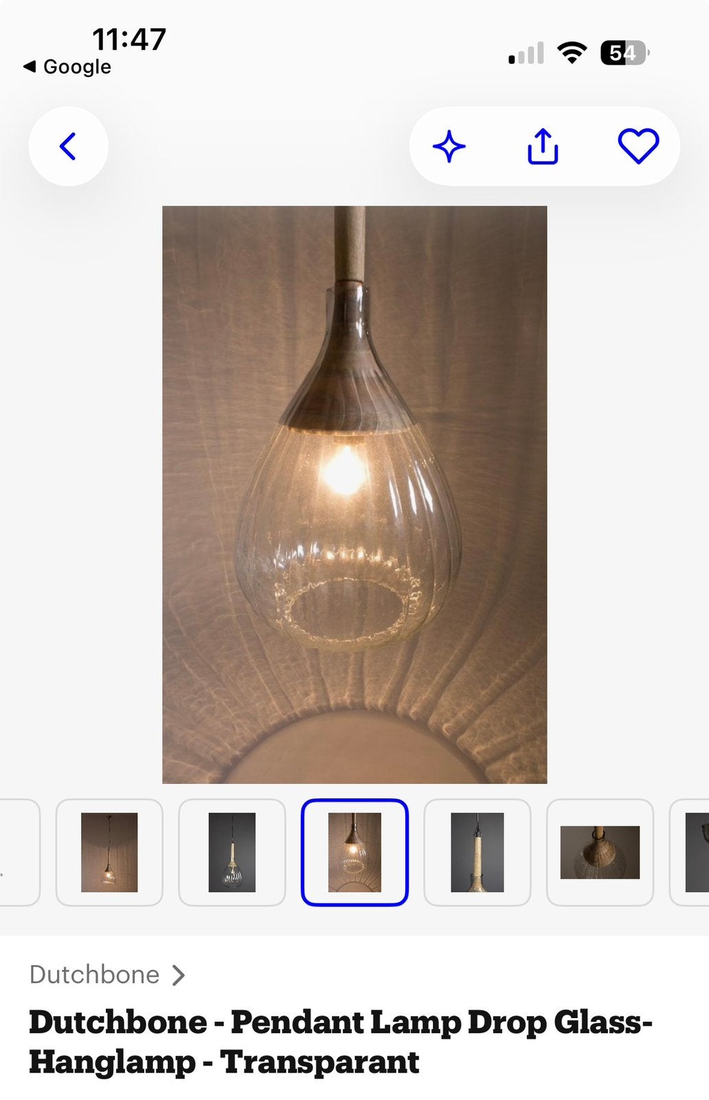 2 x prachtige hanglampen Dutchbone !, Ophalen, Gebruikt, Glas