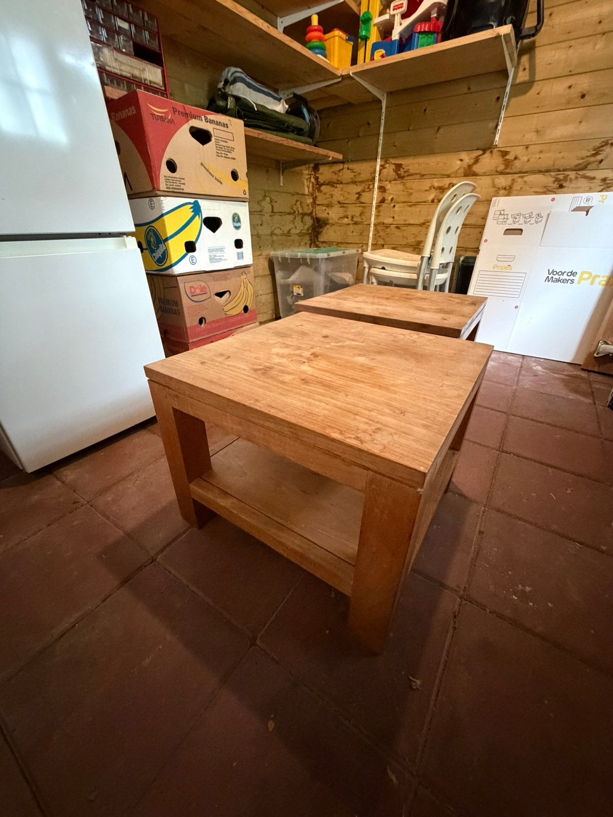 Houten bijzettafels/salontafels 50x50cm, Ophalen, Zo goed als nieuw, 50 tot 100 cm, Minder dan 50 cm