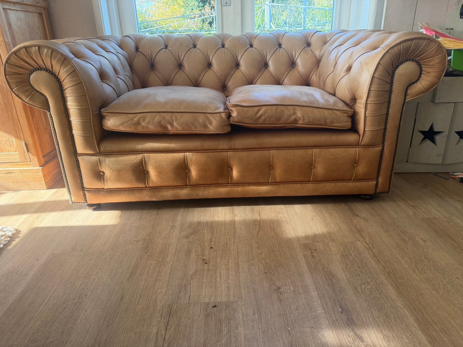 Chesterfield, Ophalen of Verzenden, Zo goed als nieuw, 75 tot 100 cm, 200 tot 250 cm