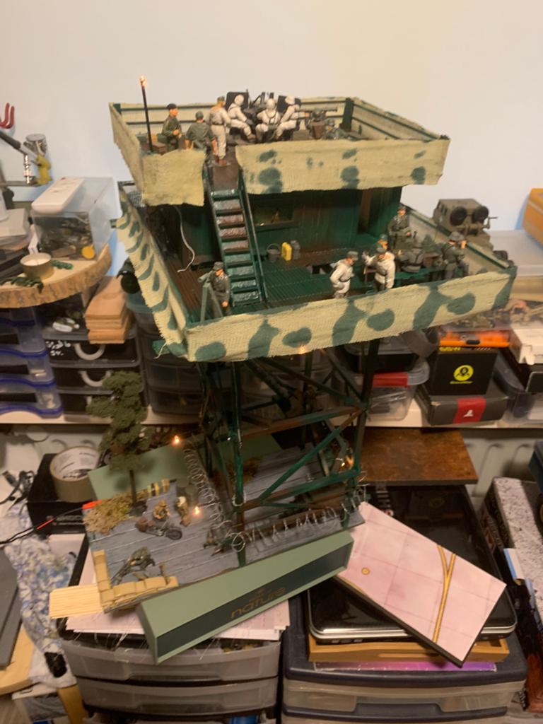WW2 Germany tower schaal 1:35 zelf gebouwd, Ophalen of Verzenden, Gebruikt, 1:35 tot 1:50, Diorama