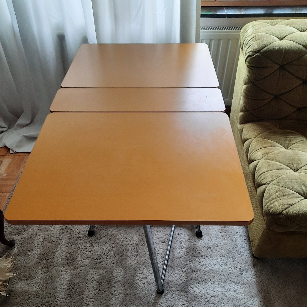 vintage inklapbare tafel jaren 60 formica blad, Huis en Inrichting, Tafels | Eettafels, 50 tot 100 cm, Rechthoekig, Ophalen