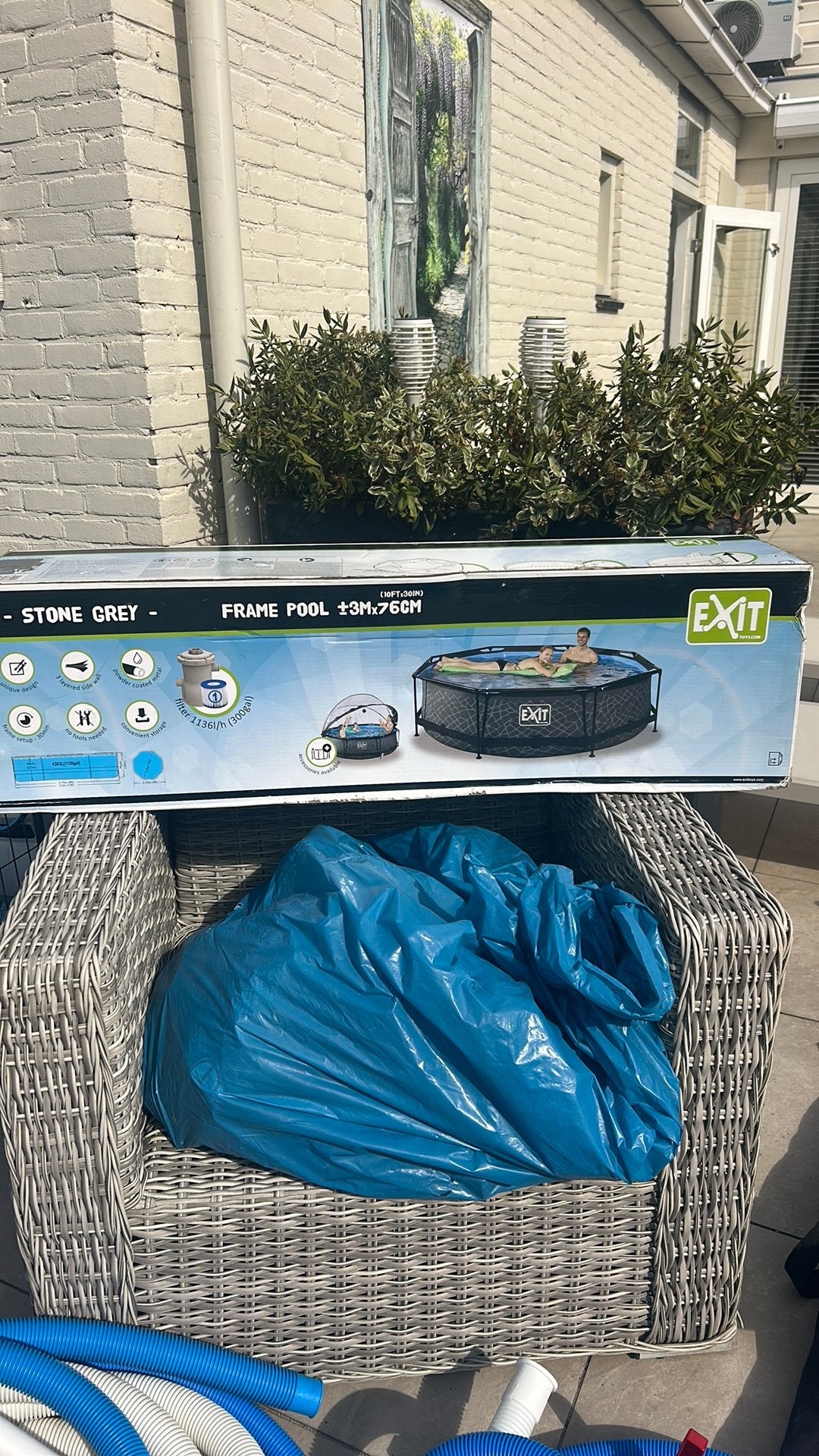 Exit zwembad met overkapping, Minder dan 80 cm, Rond, 300 cm of meer, Ophalen of Verzenden