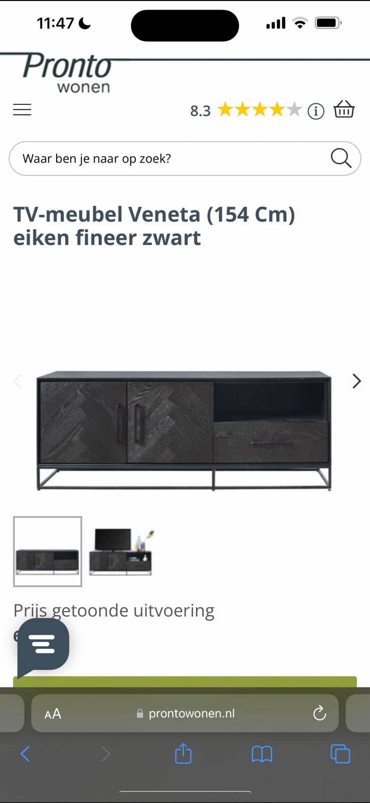 tv meubel met vissengraat patroon, Ophalen, Zo goed als nieuw, 25 tot 50 cm