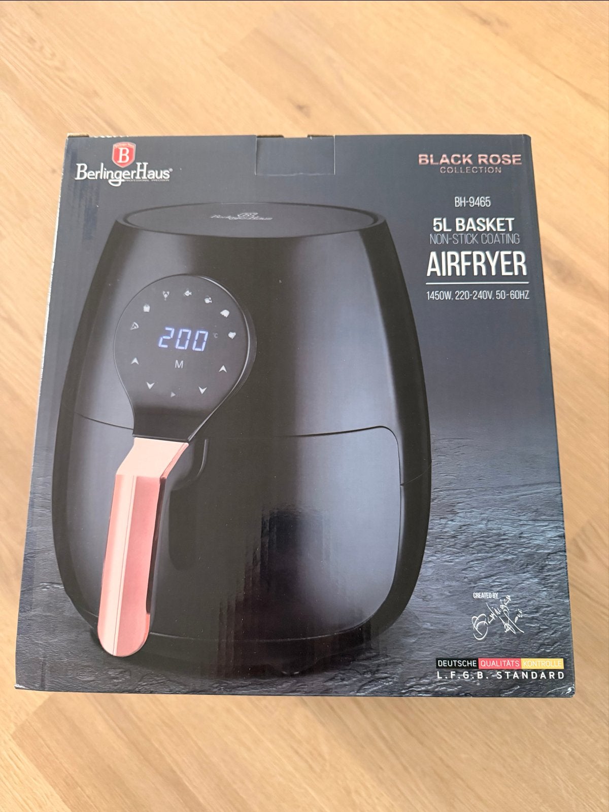 Nieuw Berlinger Haus Airfryer BH-9465 - 5L - Zwart/Roségoud, Ophalen, Nieuw, Airfryer, 1500 gram of meer