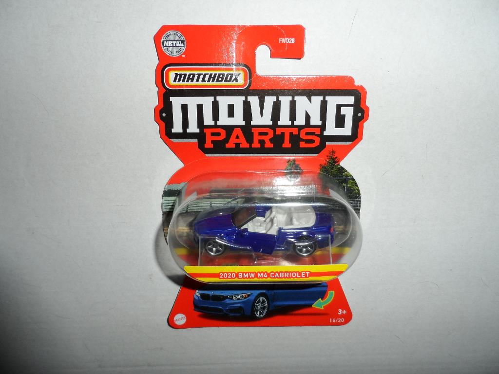 Matchbox Moving Parts - 2020 BMW M4 Cabriolet (blauw) 1:64, Ophalen of Verzenden, Nieuw, Auto