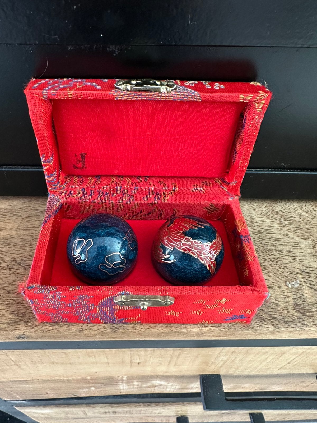 Vintage chinese stressballen van boading-ijzer, Ophalen of Verzenden, Gebruikt