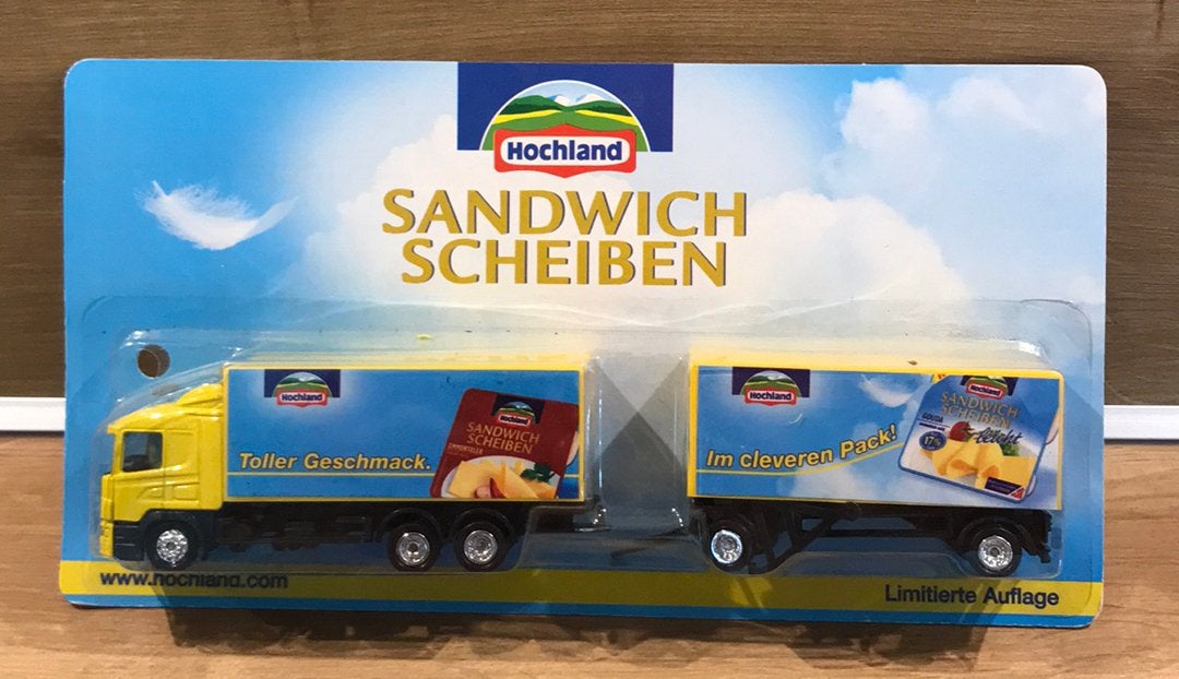 Miniatuur vrachtwagen hochland - sandwich scheiben, Verzamelen, Ophalen of Verzenden, Onbekend, Onbekend, Onbekend