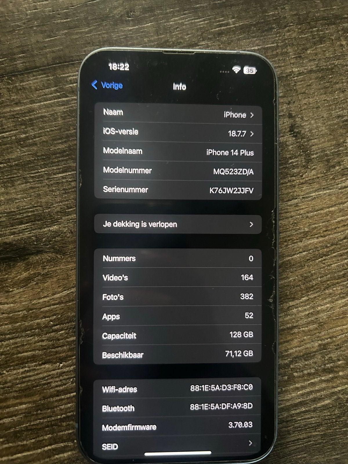 Foto 4 van iPhone 14 Plus 128GB Blauw - 86% Batterijconditie