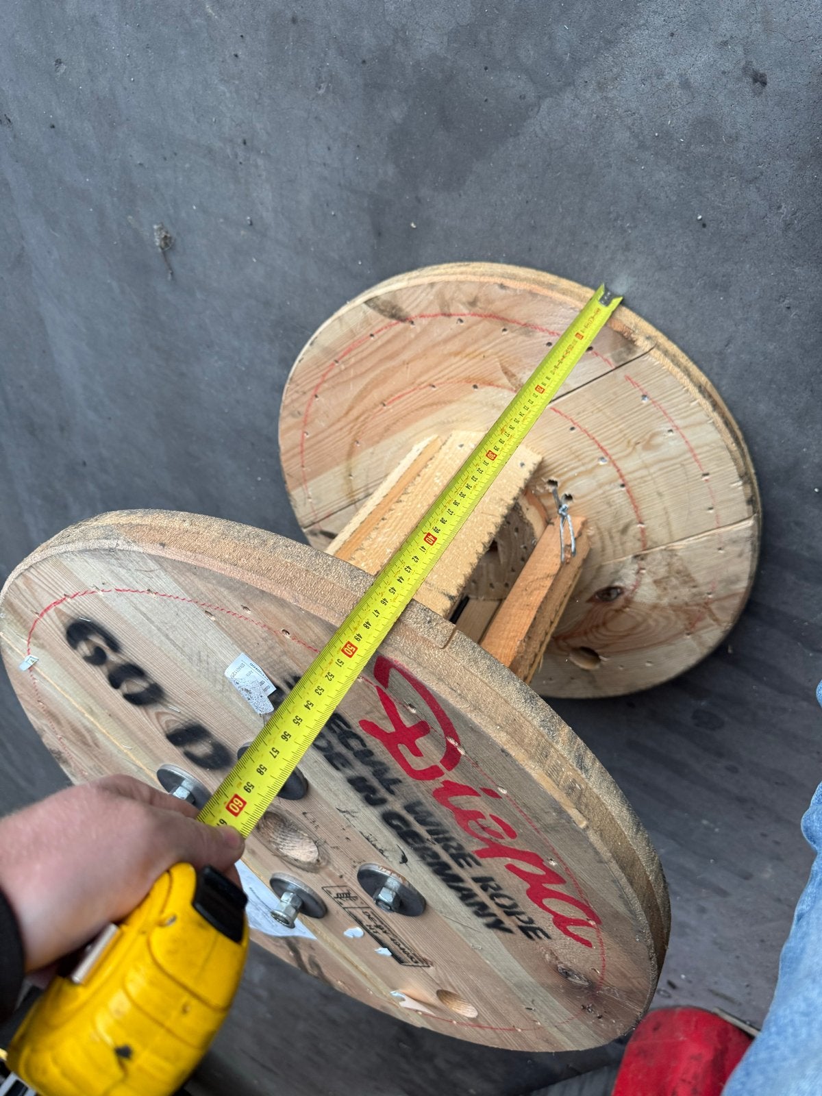 Houten kabelhaspel - ideaal als tafel of decoratie, Ophalen, Gebruikt