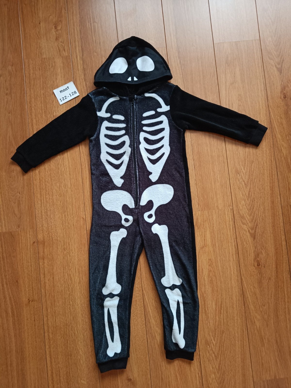 Halloween skelet onesie maat 122-128, Jongen of Meisje, Ophalen of Verzenden, Onbekend, Overige typen